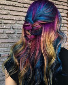 Amzing Hair Colors & Ideas for Women 2019 Hair Colors Ideas, Edgy Hair Color, Trendy We Fryzurach, Multi Colored Hair, Funky Hairstyles, Oil Slick, Colored Hair