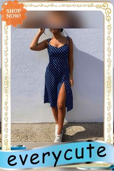 Dresses Summer Women Causal Polka Dot Sleeveless High Pleated Elastic Waist V-neck Beach Dress Vestidos De Verano Dresses 2022 Summer, Dresses 2022, Quality Dresses, Dresses Summer, Beach Dress, Summer Women, Polka Dot, Elastic Waist, Summer Dresses