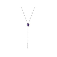 Enhance your look with this Sterling Silver Amethyst & Lab-Created White Sapphire Lariat Necklace. Click on this JEWELRY & WATCHES GUIDE to learn about fit, styles, materials and more! Enhance your look with this Sterling Silver Amethyst & Lab-Created White Sapphire Lariat Necklace. Click on this JEWELRY & WATCHES GUIDE to learn about fit, styles, materials and more! FEATURES Chain length: 18 in. Clasp: spring-ring Metal: sterling silver Plating: rhodium Finish: polished Packaging: boxed Importe Formal Adjustable Oval Necklace, Formal Adjustable Necklace, Elegant Purple Lariat Necklaces, Adjustable Gemstone Necklaces For Formal Occasions, Elegant Adjustable Gemstone Lariat Necklace, Elegant Purple Lariat Necklace As Gift, Ring Metal, Lariat Necklace, White Sapphire