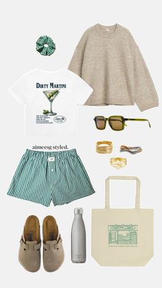 Granola Chic Style, Grad School Outfit Summer, Stockholm Summer Outfit, Summer 2025 Trends, Birkenstock Boston Outfit Fall, Birkenstock Boston Outfit, Trendy Outfit Ideas, Outfit Layout, Clothing Outfits