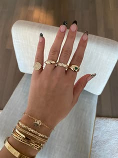 SHQIPONJA - The Paperclip Eagle Bracelet – Ardua NYC Albanian Gold Jewelry, Gold Rings Thick, Thick Gold Jewelry, Thick Gold Rings, Eagles Nails, Ring Inspo Jewelry, Ring Stack Gold, Edgy Rings, Luxe Aesthetic