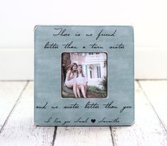 TWIN Sister Gift Personalized Picture Frame Quote Frame Birthday Best Friend Twins Siblings Brother Ideas, Quote Frame, Picture Frame Quotes, Birthday Best Friend, Frame Birthday, Sister Birthday Quotes, Personalized Picture Frames, Ideas Hogar, Framed Quotes