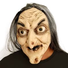 PRICES MAY VARY. This detailed and realistic witch latex mask with a wig can be worn as a scary Halloween costume mask, also a great choice of Masquerade Parties, Costume Parties, Carnival, Christmas, Easter, New Year's Eve Party, etc. Also a PERFECT HALLOWEEN DECORATION for your garden yard, house. The scary mask is made of high-quality naturel latex material, which is soft and docile. For the materila, you will smell latex odor not good when you first open the package, it’s normal and no worry Halloween Mask For Women, Womens Halloween Masks, Latex Nun Gas Mask, Witch Halloween Mask, Whitch Mask, Many Faces Mask, Latex Horror Mask, Female Realistic Silicone Mask, Latex Doll Mask