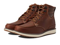 L.L.Bean Stonington Boots Moc Toe - Men's Shoes : Dark Oakwood : Discover casual comfort without sacrificing durability and performance in the L.L.Bean Stonington Boots Moc Toe, featuring waterproof leather and an EVA midsole and outsole, blending the flexibility of a running shoe with the durability of work boots. Lace-up closure. Waterproof Nor'easter leather for weather and stain protection. Padded collar and gusseted tongue to keep out debris. Synthetic lining is moisture wicking and fast drying. Lightweight, molded EVA midsole and outsole for lightweight comfort. Molded rubber perimeter outsole for traction and durability. Leather upper. Lining and insole made from textile material. Synthetic outsole. Imported. Measurements: Heel Height: 1 in Weight: 2 lbs 11 oz Shaft: 5 in Platform H Men Work Boots, Moc Toe Boots, Textile Material, Boot Shoes, Work Boots Men, Swag Shoes, Timberland Boots, Ll Bean, L L Bean