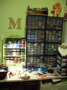 the craft room is organized and ready to be used