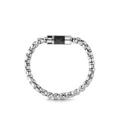 LOUIS VUITTON® - Monogram Chain Bracelet - Grey Luxury Engraved Metal Chain Bracelet, Luxury Engraved Oval Link Chain Bracelet, Luxury Engraved Link Chain Bracelet, Luxury Engraved White Gold Chain Bracelet, Luxury White Gold Chain Bracelet With Stainless Steel Clasp, Luxury White Gold Stainless Steel Bracelets, Classic Chain Link Bracelet With Stainless Steel Clasp, Luxury Stainless Steel Chain Bracelet With Rectangular Links, Luxury White Gold Stainless Steel Bracelet