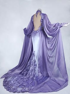 Purple Villain Outfit, Mystical Clothes, Star Wars Tarot, Fantasy Dress Aesthetic, Spring Goddess, Whimsical Wedding Dress, Wedding Dresses Whimsical, Goddess Gown, Womens Costumes