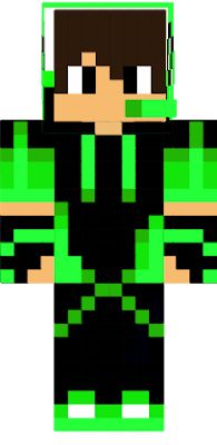 an image of a pixel art character in black and green