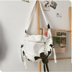 Harajuku Techwear Canvas Bag Gothic Crossbody Bags For Women Handbag Purses And Handbags Bolsas Feminina Shoulder Bag Female Women Backpack Travel, Vintage Crossbody Bag, Bags For Teens, Handbags Casual, Crossbody Bags For Women, Simple Chic, Genuine Leather Handbag, Girl Backpacks, Green And Khaki