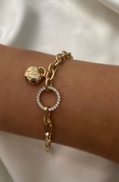 "ITEM DETAILS ❆All our jewelry are hand made with Love. ❆Material: 14K Gold ( 585). ❆Available colors: Gold, Rose Gold, White Gold. ❆Available Sizes: Look Size Option (Contact for different sizes) ❆Each item is made to order ❆ DO YOU LIKE THIS BRACELET? ❆ You can get more information about it below but if you have any questions, just click the \"Message Sergen Vural \" button and I will be very happy to hear from you ☺ PACKAGING ❆Comes ready to gift in a beautiful jewelry box. ❆It comes with a s Luxury Box Chain Bracelet As Gift, Premium Bracelet With Removable Charms, Luxury Gold Round Charm Bracelet, Gold Cubic Zirconia Bracelet With Adjustable Chain, Yellow Gold Cubic Zirconia Chain Bracelet, Tarnish Resistant White Gold Round Chain Bracelet, Tarnish-resistant White Gold Round Chain Bracelet, Diamond Chain Link Bracelet For Gift, Diamond Chain Bangle Bracelet As Gift