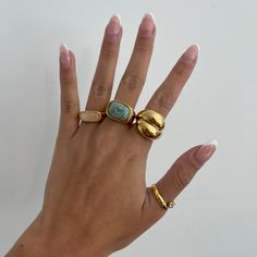 Statement Ring, Chunky Gold Ring, Gemstone Ring, 18k Gold Filled Ring, Natural Gemstone Ring, Thick Gold Ring Agate Band, Quartz, Minimalist - Etsy Gold Plated Minimalist Crystal Ring As Gift, Minimalist Gold-plated Crystal Ring As Gift, Minimalist Gold Plated Crystal Ring As Gift, Gold Midi Rings With Gemstones For Everyday, Modern Gold Crystal Ring With Gemstone, Gold Moonstone Open Ring With Natural Stones, Gold Plated Gemstone Rings For Everyday, Everyday Gold Plated Gemstone Rings, Gold Opal Stackable Open Ring