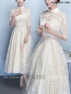 10% off now|Free shipping world-wide. Elegant Champagne Lace Wedding Party Dress With Collar at GemGrace. Click to learn our pro custom-made service for wedding dress, formal dress. View #WeddingGuestDresses for more ideas. Elegant Lace Bridesmaid Dress For Banquet, Cream A-line Lace Dress, Lace Trim Dress For Wedding And Prom Season, Beige A-line Lace Wedding Dress, Elegant Wedding Dress With Lace Trim For Party, Elegant Lace Trim Wedding Dress For Party, A-line Wedding Dress With Lace Collar, Elegant Scalloped Lace Wedding Dress, White Lace Dress For Wedding And Prom Season