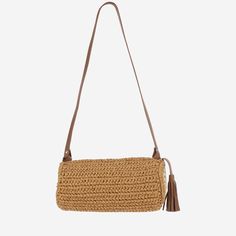 Bag made of viscose and straw blend Top closure Leather shoulder strap Tassel detail Natural Made in Italy Composition: 80% viscose, 20% straw Oversized Tote Bag, Fabric Accessories, Crossbody Tote Bag, Crossbody Tote, Clutch Handbag, Leather Accessories, Bag Straps, Flip Flop, Mens Shoes Sneakers