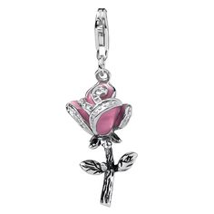 This  charm with Lobster Clasp   Fits Links and Tradition Charm bracelet and Pandora Links Charm Bracelet  Very well handcrafted  925 sterling silver and Pink enamel  925  stamped Length 35mm width 12mm Pandora Charms Red, Pandora Charms Pink, Pandora Rose Charm, Silver Jeep, And Tradition, Pandora Bracelet Charms Ideas, Charm Ideas, Pandora Rose, Charms Pandora