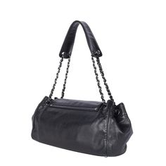 Authentic Chanel black classic CC front flap shoulder bag. Black was Coco's happiest color and it's displayed in every Chanel collection. Features lambskin black leather, this Chanel shoulder bag has a CC silver logo zipper pull, front flap magnetic snap closure, large interior with 1 zipper pocket, silver hardware with cinch straps, and shoulder guard. Strap drop: 11" with shoulder guards Authenticity hologram sticker read: 10509358 Made in Italy 2005-2006 Shoulder Guard, Hologram Stickers, Chanel Collection, Flap Shoulder Bag, Chanel Shoulder Bag, Silver Logo, Shoulder Bag Black, Chanel Black, Happy Colors