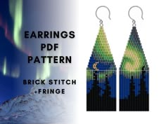 the earrings are made out of legos and have an aurora bore pattern on them