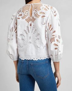 Womens Lace Tops, Color Decoration, Women White Blouse, Lace Up Top, White Lace Top, Cropped Cami, Peasant Blouse, White Blouse, Lace Tops