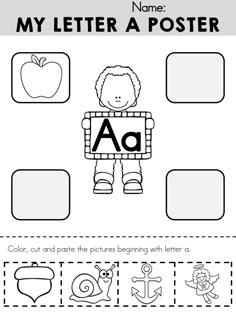 the letter a worksheet for preschool