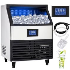 Commercial Ice Maker Machine 440lbs/24H, Stainless Steel Under Counter ice Machine with 40L Ice Storage Capacity, 8 * 20 Ice Cube Freestanding Ice Maker Commercial Ice Maker, Beverage Coolers, Large Storage Bins, Ice Making, Nugget Ice Maker, Ice Storage, Portable Ice Maker, Ice Maker Machine, Ice Scoop