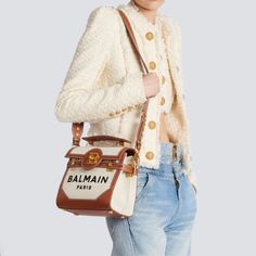 B-Buzz 23 Bi-material canvas and ecru calfskin B-Buzz bag Beige Monogram Canvas Satchel Bag, Monogram Canvas Shoulder Box Bag With Top Handle, Monogram Canvas Box Shoulder Bag With Top Handle, Top Handle Shoulder Bag In Monogram Canvas, Designer Canvas Bag With Top Handle, Designer Canvas Shoulder Bag With Handles, Beige Monogram Canvas Top Handle Shoulder Bag, Chic Monogram Canvas Shoulder Bag With Top Handle, Beige Double Handle Monogram Canvas Bag