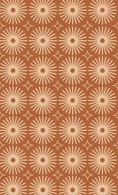 an orange and white pattern with small circles on the bottom, in shades of brown