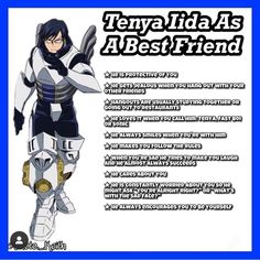 an anime character with the words tenya ida as a best friend