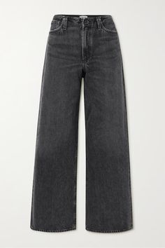 Shop AGOLDE Lex low-rise wide-leg organic jeans, Explore the latest AGOLDE women's collection today on NET A PORTER Wide Leg Black Jeans, Jean Large, Cute Pants, Cute Jeans, Wide Legs, Wish List, Washed Jeans, Dream Clothes, Cute Black