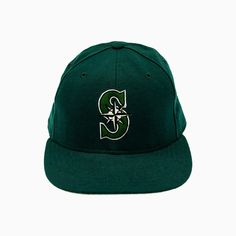 Shop New Era Seattle Mariners MLB 59FIFTY Fitted Hat at Tops and Bottoms USA. Enjoy free shipping on All over the USA. Style: NESM-DRGREN, Color: Dark Green Throwback Baseball Cap For Baseball Season, Collegiate Baseball Hat With Curved Brim, Throwback Baseball Cap For Baseball Season With Curved Brim, Throwback Curved Brim Hats For Baseball Season, Collegiate Fitted Hat With Curved Brim For Baseball Season, Collegiate Curved Brim Fitted Hat For Baseball Season, Throwback College Cap, Collegiate Six-panel Adjustable Baseball Cap, Throwback Snapback Fitted Hat For Baseball Season