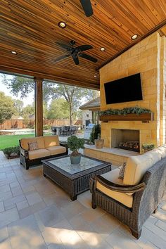 50+ Creative Covered Patio Ideas Attached to House with Fireplace Outdoor Living Spaces, Space Ideas, Outdoor Living Space