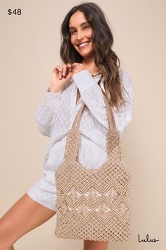 Throw your beach reads and sunscreen in the Lulus Sunny Glitter Gold Woven Tote Bag and hit the sand! This gorgeous tote bag has a woven metallic woven fabrication across a square silhouette. Flexible handles curve above a zippered top closure that opens to reveal a lined interior with a single sidewall pocket. Lined. Bag Measures 11. 5" Wide, 11. 5" Tall, And 1" Deep ( Relaxed). Handles Have A 11'' Drop. 70% Polyester, 30% Cotton. Imported. Lulus | Sunny Glitter Gold Woven Tote Bag. Wineries Outfit, Beach Reads, Woven Tote Bag, Glitter Gold, Beach Reading, Women's Summer Fashion, The Sand, Square Shape, Gold Glitter