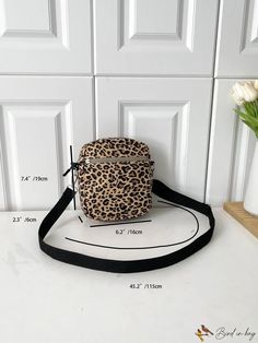 BirdinBag - Compact Leopard Print Crossbody Bag Portable Crossbody Shoulder Bag For On-the-go, On-the-go Crossbody Shoulder Bag, Trendy Portable Crossbody Canvas Bag, Trendy Pouch Shoulder Bag, Trendy Portable Pouch Shoulder Bag, Trendy Portable Shoulder Bag Pouch, Portable Crossbody Bag For On-the-go, Casual Satchel Pouch For Mobile Phone, Casual On-the-go Shoulder Box Bag