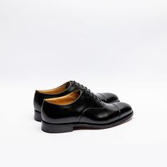 Black calf oxford shoe with stitched cap toe, leather inner lining and insole, Goodyear welted, single leather sole. Fitting G, last 173. Made in England Oxford Shoe, Elegant Shoes, Goodyear Welt, Formal Shoes, Luxury Retail, Beautiful Shoes, Luxury Boutique, Shoe Brands, Loafer Shoes