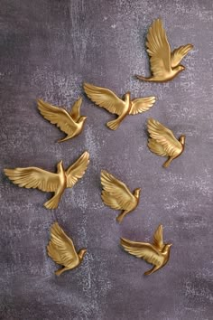 Spring Birds Wall Decor in Gold Birds On Wall Decor, Bird Themed Room Decor, Wall Birds Decor, Fake Birds Decor, Bird Interior Design, Bird Home Decor, Princess Themed Room, Birds Wall Decor, Victorian Princess