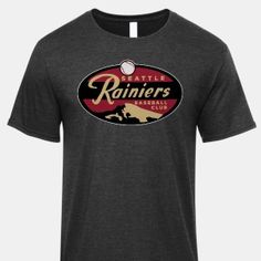 1954 Vintage Seattle Rainiers T-Shirt Tri-blend Short Sleeve T-shirt With Custom Artwork, Tri-blend T-shirt With Custom Artwork, Fan Merchandise T-shirt With Custom Artwork And Crew Neck, Vintage Crew Neck T-shirt With Custom Artwork, Crew Neck T-shirt With Custom Artwork For Fans, Vintage Cotton T-shirt With Custom Artwork, Vintage Custom Print T-shirt For Fan Merchandise, Fan Merchandise Custom Artwork Short Sleeve T-shirt, Fan Merchandise T-shirt With Custom Artwork