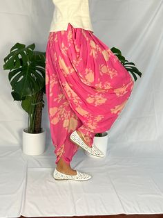 Women’s Dhoti Pants Summer Festive Pants With Traditional Drape, Festive Summer Pants With Traditional Drape, Traditional Drape Summer Festive Pants, Summer Festive Pant Set With Traditional Drape, Traditional Pink Pants For Festive Occasions, Bohemian Summer Festive Pant Set, Bollywood Style Festive Spring Pants, Spring Bollywood Festive Pants, Festive Bollywood Spring Pants