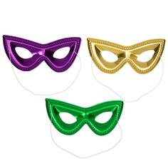 o PHOTOSHOOT PROPS: Make your party or event photo shoot unforgettable with an array of Mardi Gras masks as props.
o COSTUME PARTIES: Mardi Gras masks can be a key accessory to any costume party, regardless of whether it is Mardi Gras themed.
o HOMAGE TO NEW ORLEANS: Throw a New Orleans-themed party and use the masks as a fun way to pay homage to the city.

Product Description:
These classic, masquerade-style masks feature traditional Mardi Gras colors and are perfect party favors for a Fat Tuesday party! Fun for any outfit or costume party, these shiny accessories make a sparkling disguise for your parade or masquerade ball. Masquerade masks come in your favorite Mardi Gras colors and are a shining addition to your party supplies. 

Size: 6 3/4"
Quantity: 24
Material: Plastic with an elas Fun Masquerade Masks For Carnival, Fun Masks For Masquerade And Carnival, Fun Masks For Masquerade Carnival, Fun Party Masks For Carnival, Fun Carnival Party Masks, Mardi Gras Masquerade Themed Masks, Mardi Gras Themed Masquerade Masks, Fun Party Mask Costume Accessory, Mardi Gras Mask For Themed Events