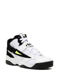 Fila embroidered-logo high-top Sneakers - Farfetch White High-top Sneakers With Branded Insole, Streetwear Sneakers With Logo Print And Round Toe, White Mid-top Sneakers With Perforations, Lace-up Logo Print Sneakers For Streetwear, Lace-up Sneakers With Logo Print For Streetwear, Mid-top Basketball Shoes With Perforations And White Sole, Mid-top White Basketball Shoes With Perforations, White Mid-top Basketball Shoes With Perforations, White Sole Mid-top Basketball Shoes With Perforations