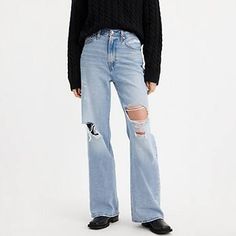 Ribcage Wide Leg Women's Jeans - Medium Wash | Levi's® US Trendy Levi's Dark Wash Flare Jeans, Fall Flare Jeans For Streetwear, Levi's Trendy Jeans For Fall, Levi's Trendy Fall Jeans, Trendy Levi's Jeans For Fall, Trendy Levi's High Waist Flare Jeans, Trendy High Waist Levi's Flare Jeans, Levi's High Waist Flare Jeans For Fall, Levi's Jeans For Streetwear In Fall