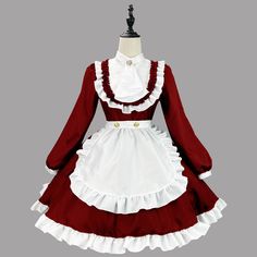 Women's Costume Sumptuous Noble Maid Dress
Size Chat： Red Vintage Costume Dress, Red Ruffled Mini Dress For Costume Party, Red Ruffle Mini Dress For Costume Party, Vintage Red Dress For Costume Party, Red Ruffled Dress For Costume Party, Red Long Sleeve Mini Dress For Costume Party, Red Victorian Dress With Ruffles For Costume Party, Elegant Burgundy Dress For Costume Party, Fall Costume Dresses With Ruffles