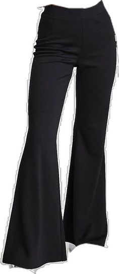 Chic Black Flare Trousers, Black Flare Wide Leg Pants, Fitted Elastane Flare Trousers, Black Wide-leg Flares For Workwear, High Waist Black Elastane Flares, Black Fitted Wide-leg Flares, Black Stretch Flares For Night Out, Stretch Black Flares For Night Out, Casual Black High Waist Flares