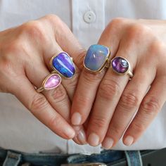 Faceted Inverted Oval Amethyst Ring in 14 Karat Yellow Gold Bezel with Sterling Silver Backing & Egyptian Band. Ring size 6.75.