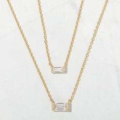 Emerald Cut Necklace, Diamond Necklace Gift, Baguette Necklace, Matching Ring, Types Of Diamonds, Necklace Diamond, Local Jewelry, Matching Rings, Shop Engagement Rings