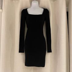 Brand New With Tags - The Perfect Black Ling Sleeve Body Con Square Box Neck Cut Dress Seriously Comfortable Material Size: Xs Dress Cuts, Black Dress, Long Sleeve Dress, Brand New, Womens Dresses, Long Sleeve, Dresses, Women Shopping, Black