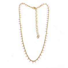 A staple for your layering necklace collection. Delicate & darling pink pastel mini charms cascade off of 24k gold plated chain. One of our 'shortie' lengths, this piece measures 15.5" at the shortest plus an adjustable 4" extender, you can click the lobster swivel clasp into any of the links. You know you love the layering trend and this is a classic you'll wear all the time. Pastel Mini, The Lobster, Necklace Collection, Mini Charm, Pink Pastel, Layering Necklace, Swiss Dot, Gold Plated Chains, Layered Necklaces