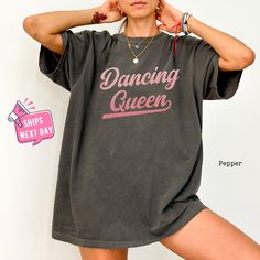 Dancing Queen Shirt, Disco Dance Shirts for Women, Dance Teacher Shirt, Dance Mom Shirt, Dance Teacher Gifts, Dancing Queen Dancer Shirt Our high-quality shirts come in a variety of sizes and colors to suit your needs. If you have any questions or special requests, please don't hesitate to contact us. We hope you enjoy browsing our shop and find something you love! FEATURES COMFORT COLORS: * Sizes Offered: Refer to the drop-down menu for available sizes. * Colors: See the drop-down menu and photos for options. * Material: 100% garment-dyed soft ring-spun fabric. * Style: Short sleeve unisex T-shirt. * Care: Machine wash cold, delicate cycle inside out with like colors. Tumble dry low or hang to dry. * Graphic: Professionally printed using leading industry equipment. UNISEX SHIRTS: * Sizes Dance Mom Shirt, Dancer Shirt, Dance Mom Shirts, Women Dance, Dance Teacher Gifts, Queen Shirt, Dance Mom, Disco Dance, Dance Shirts