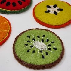 3K+ 5 STAR reviews on Review.co.uk https://www.reviews.co.uk/company-reviews/store/black-yak 100% Pure New Wool Coasters. Quirky Fruit Design, which are decorated with unique hand embroidery. Dimensions: 8cm x 8cm Each one is individually crafted, making it a one-of-a-kind, colours and patterns may slightly vary from the product photo.  Hand made in Nepal. Needle Felted Coasters, Needle Felt Coaster, Wet Felted Fruit Coasters, Wet Felt Coasters, Felted Trivet, Felted Coasters, Fruit Coasters, Wool Coasters, Felt Fruit