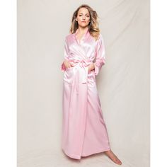 The pièce de résistance of pajamas: the perfect supple luxury 22mm silk robe. Ankle length, it includes all the lovely details (chic piping on the cuffs, generous sash) that grace our classic pajama silhouettes. | Petite Plume | Women's Silk Long Robe, (Pink, Size Small)  |  Maisonette collects the best children’s products from around the world (unlike Zulily, Etsy, The Tot, Farfetch Kids, Childrensalon, Crate and Kids, Kohls, Wayfair, Buy Buy Baby, Nordstroms, Mini Boden, J.Crew Factory, or Pot Elegant Pink Sleepwear For Pajama Party, Feminine Satin Robe For Daywear, Elegant Pink Sleepwear For Wedding Night, Feminine Satin Robe For Loungewear, Elegant Pink Sleepwear For Loungewear, Elegant Satin Robe For Home, Elegant Long Pink Robe, Pink Satin Finish Sleepwear For Wedding Night, Feminine Pink Robe For Daywear