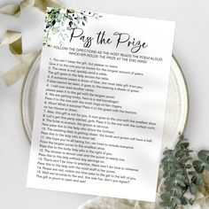 a poem on a plate with flowers and ribbon around it that says pay the price