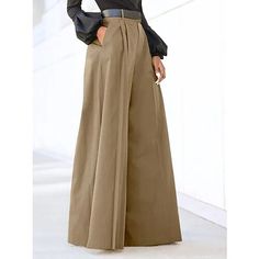 Season:Winter,Fall; Fabric:Polyester; Gender:Women's; Style:Fashion,Streetwear; Elasticity:Micro-elastic; Occasion:Daily Wear,Vacation,Street,Daily,Going out; Function:Comfortable,Comfort,Soft,Breathability; Waistline:High Waist; Pattern:Solid Color; Design:Pocket; Pants Type:Dress Pants,Wide Leg,Bell Bottom; Front page:FF; Listing Date:09/14/2023; Production mode:External procurement; Pants Length:Full Length Palazzo Pants Summer, Unique Closet, Cheap Fashion Dresses, Maxi Pants, Maxi Rok, Pockets Fashion, Palazzo Pant, Baggy Trousers, Casual Wide Leg Pants