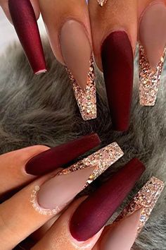 Winter Nail Ideas, February Nails, Homecoming Nails Acrylic, Nails Design With Rhinestones, Fall Acrylic Nails, Long Acrylic Nails Coffin, Nails Prom, Nails Homecoming, Glam Nails